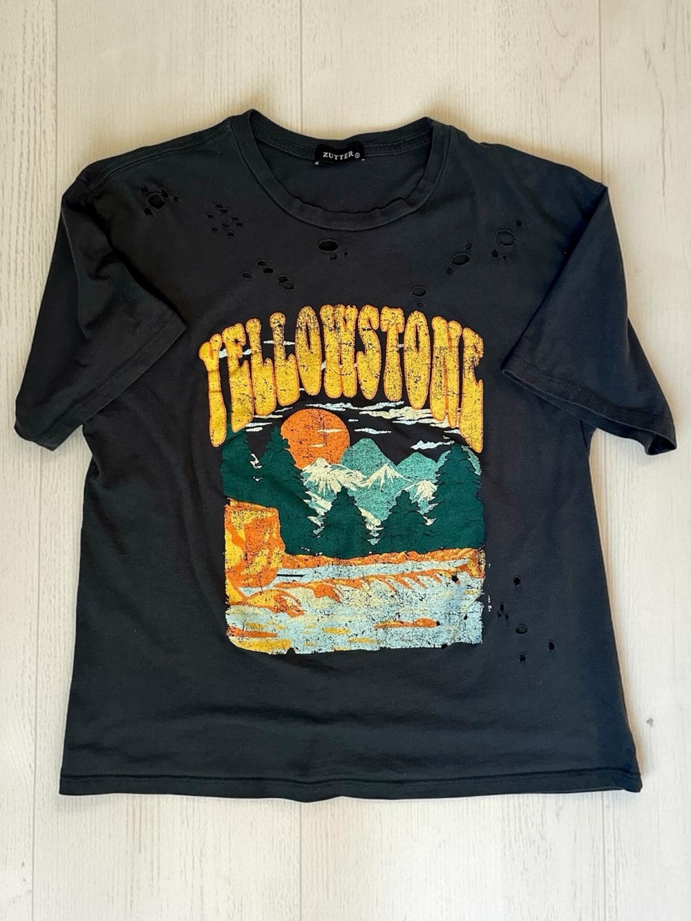 Yellowstone Graphic Short Sleeve Tee - Heavily Distressed Size S